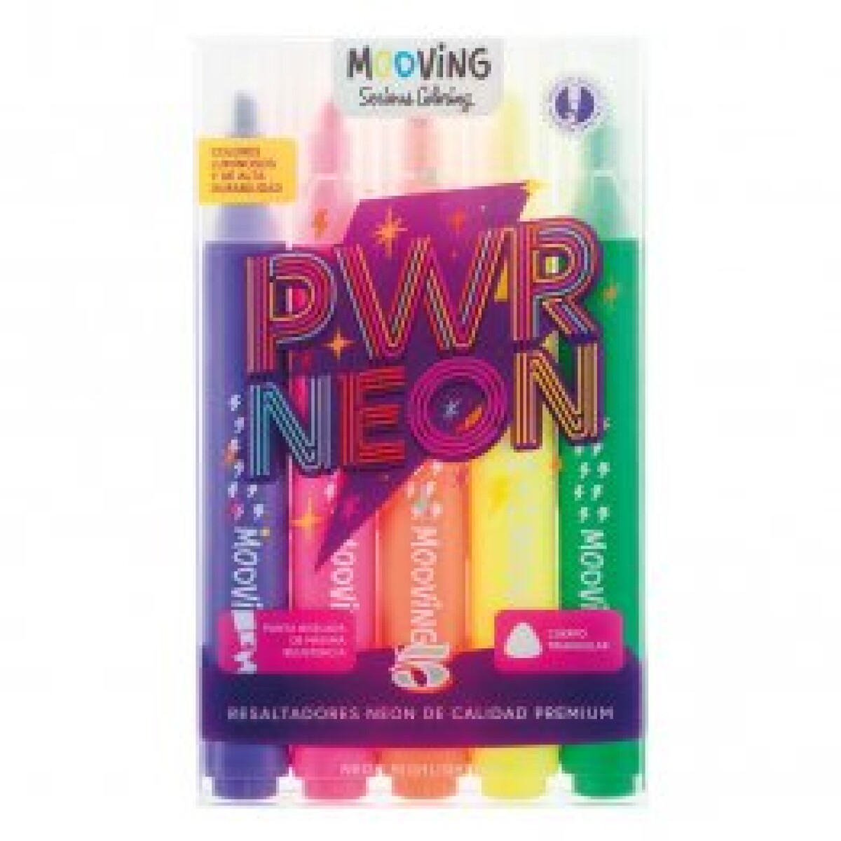 Resaltador Mooving PWR x 5 - Fluo Neon 