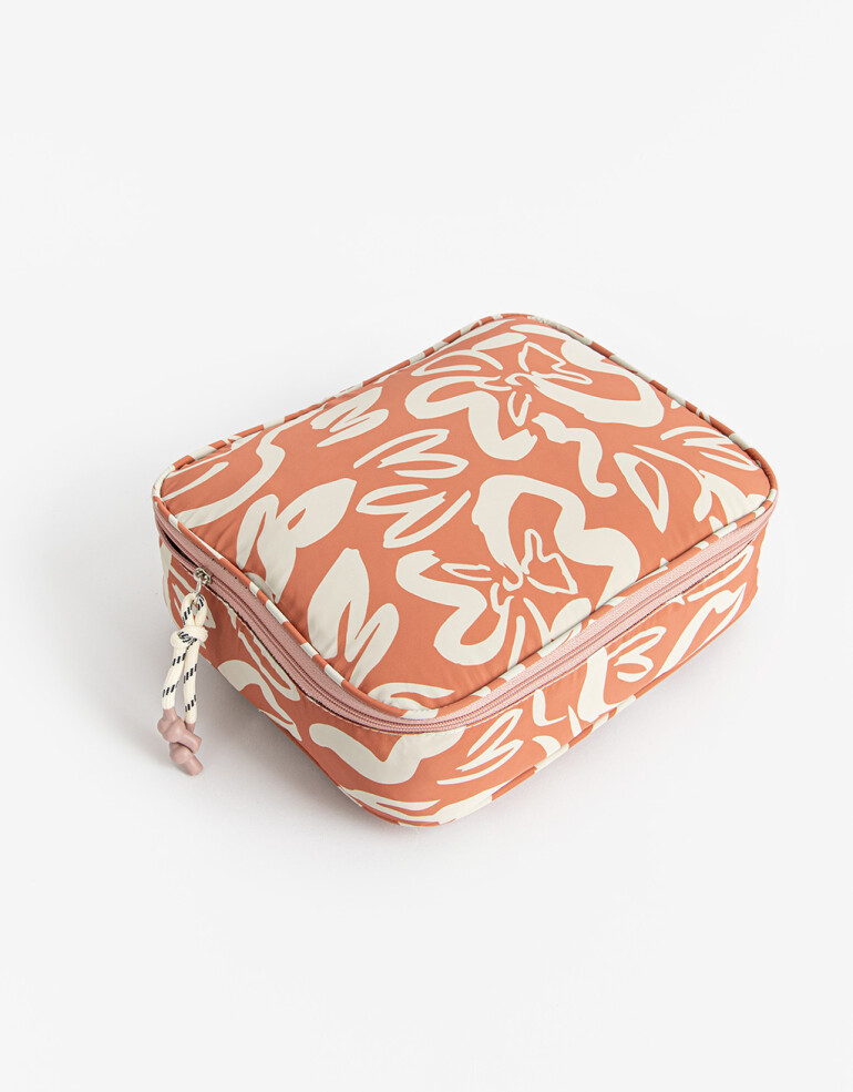 Porta Cosméticos Organizador de Carteras Portacosméticos De Material Reciclado - Estampado Flores