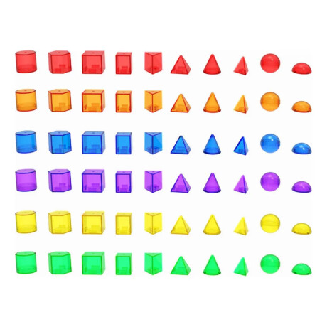 Figuras Traslucidas en pote Figuras Geometricas 60 Piezas