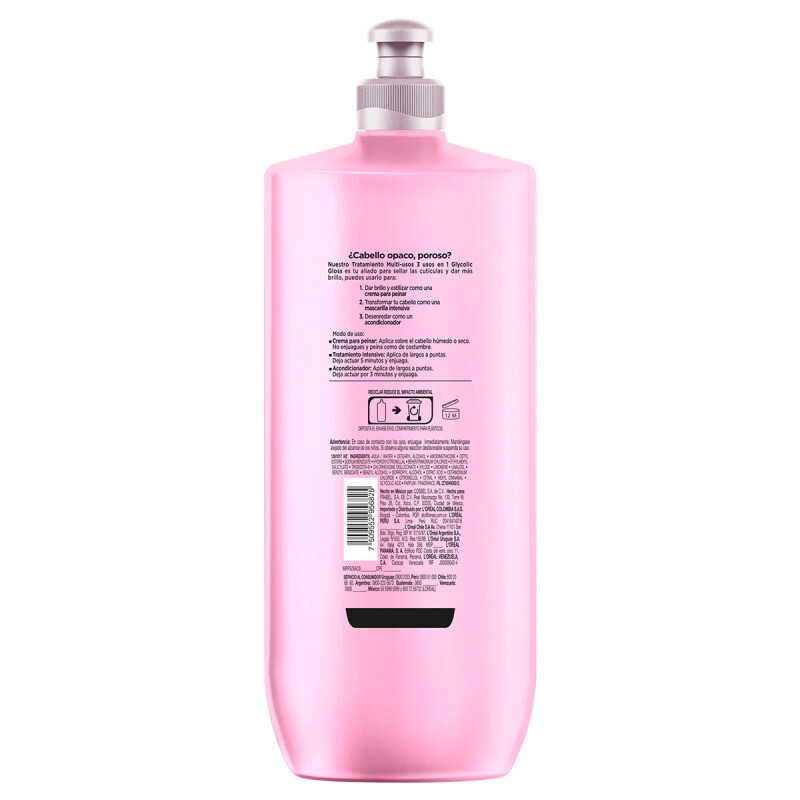 Tratamiento Multiusos 3 En 1 Elvive Glycolic Gloss 500 Ml. Tratamiento Multiusos 3 En 1 Elvive Glycolic Gloss 500 Ml.