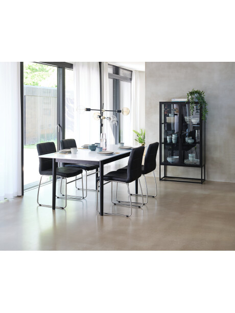 Silla de comedor HAMMEL polipiel negro/crom Silla de comedor HAMMEL polipiel negro/crom