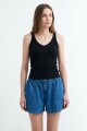 Top tejido punto rib tirantes finos NEGRO