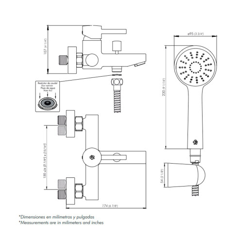 Griferia De Ducha Y Bañera Exterior Linea Lilo Fv Monocomando Cromo 000