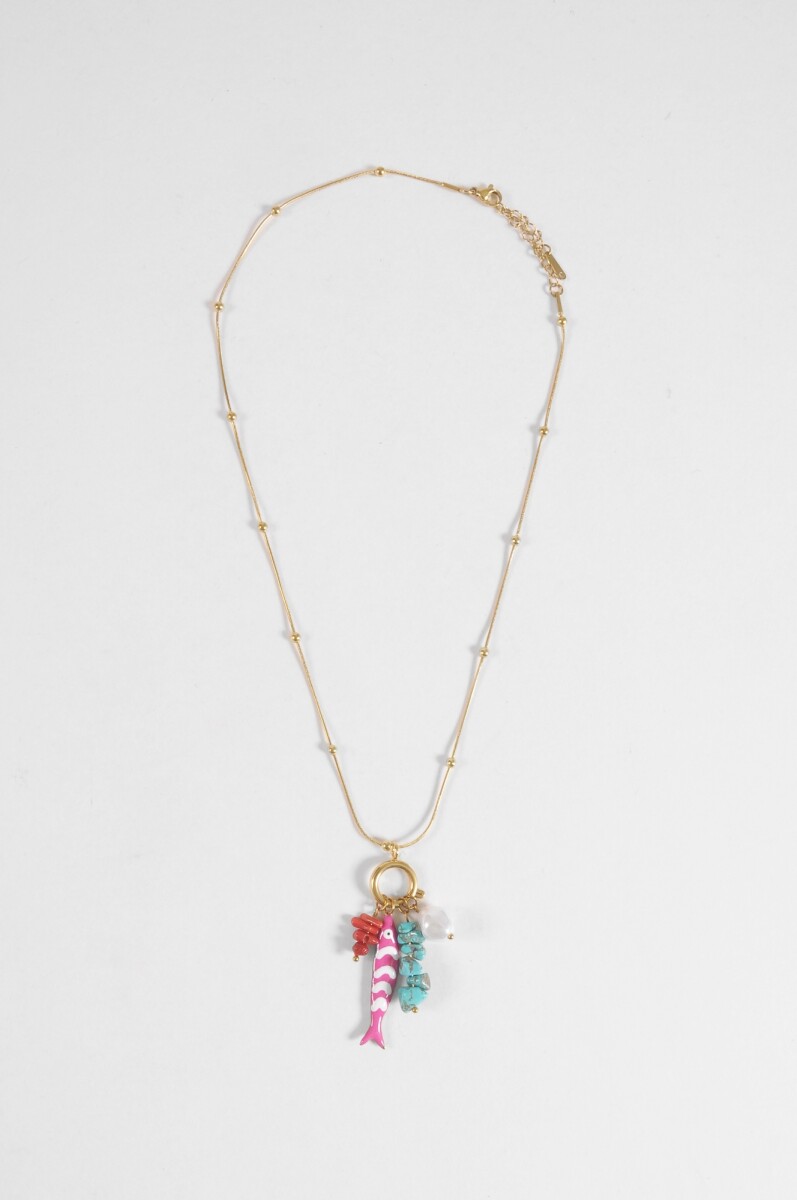 Collar acero pez - dorado 