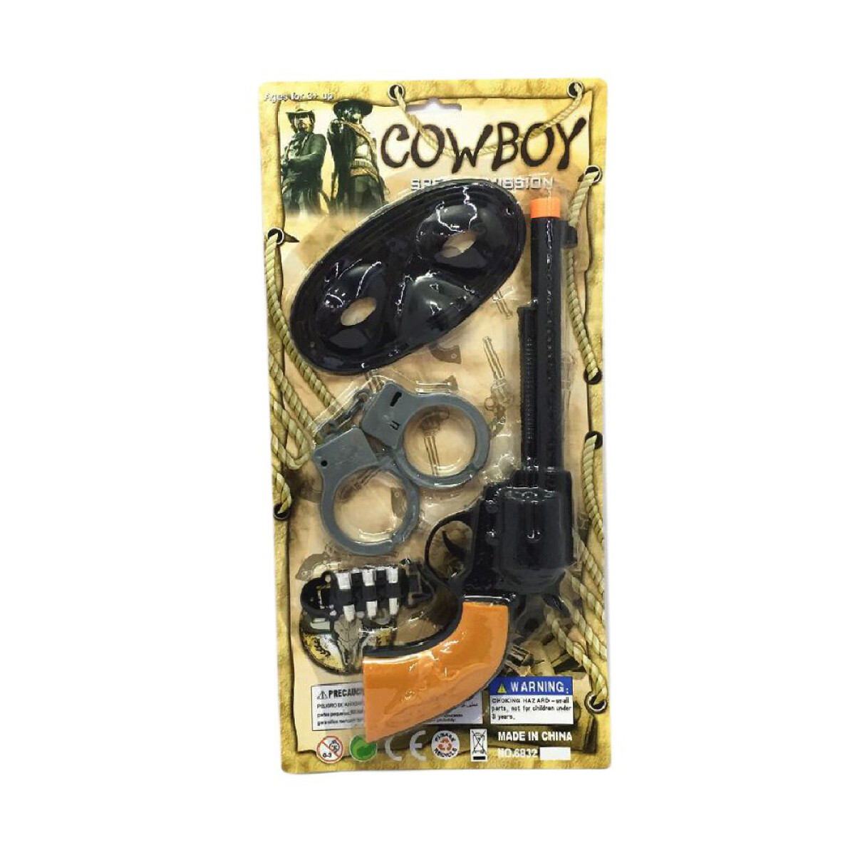 Pistola Cowboy Mascara Y Esposas 