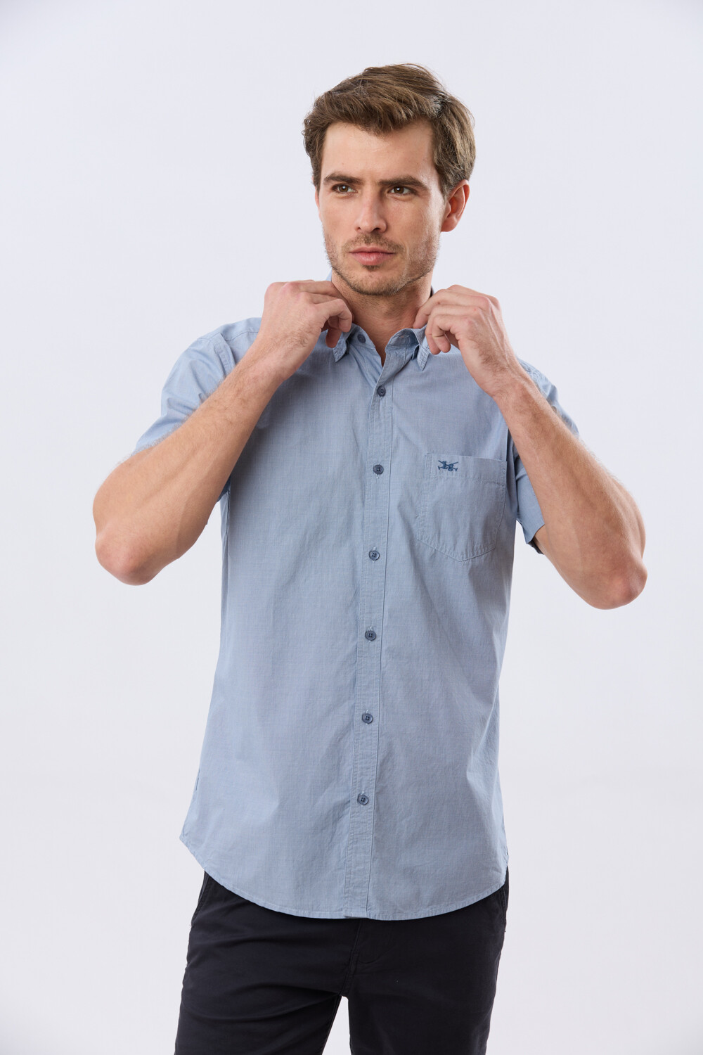 CAMISA CUADROS ALGODÓN Azul