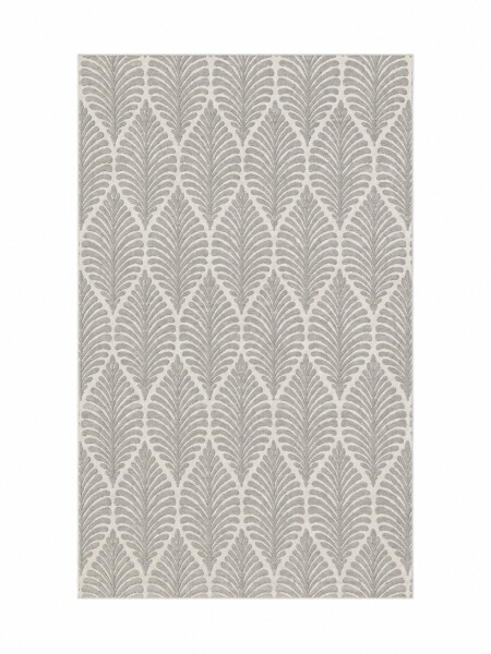 ALFOMBRA VELUTO HOJAS OFF WHITE
