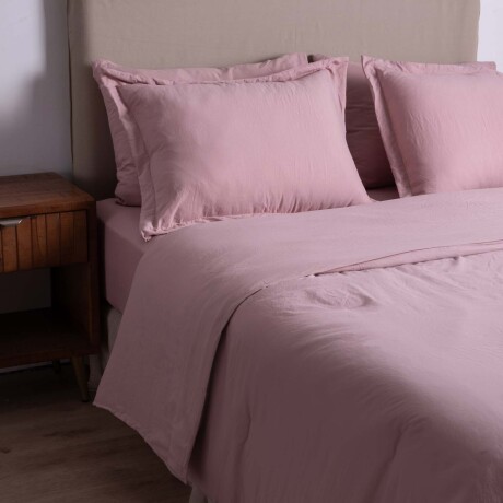 SET ACOLCHADO KING POLIESTER ROSA PREWASHED