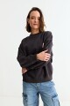 Sweatshirt con estampa en espalda GRIS OSCURO