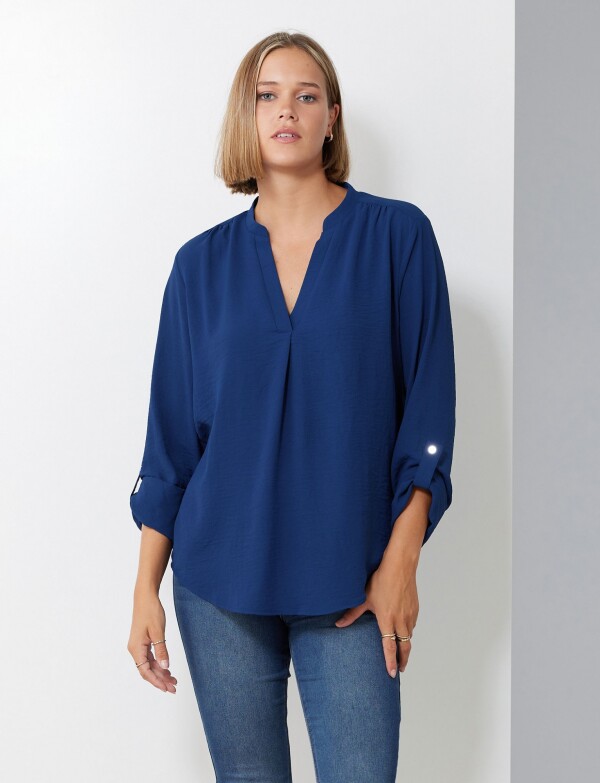 Blusa Escote V AZUL
