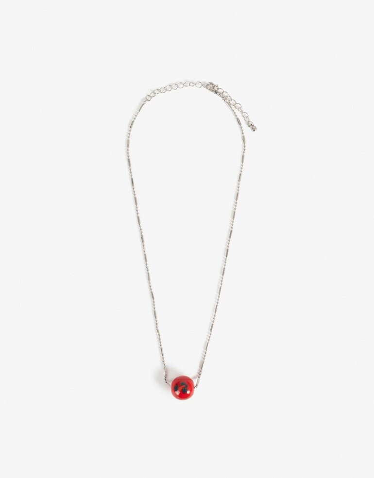 Cadena Corta con Dije Con Dijes Collar Con Dije Oriental - Plateado Rodio