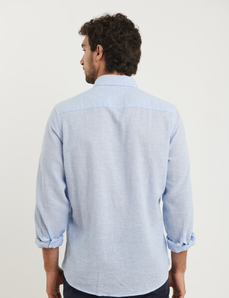 011665 CAMISA DE LINO HARRINGTON LABEL Celeste