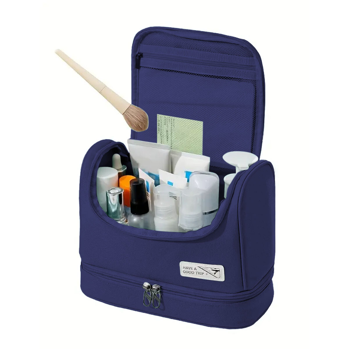 Neceser Organizador Portable de Viaje p/Maquillaje Cosmética - Azul 