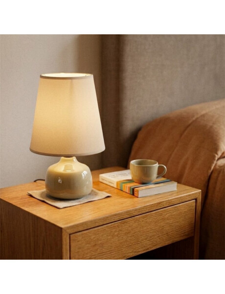 LAMPARA DE MESA CERAMICA D13x22CM BEIGE LAMPARA DE MESA CERAMICA D13x22CM BEIGE