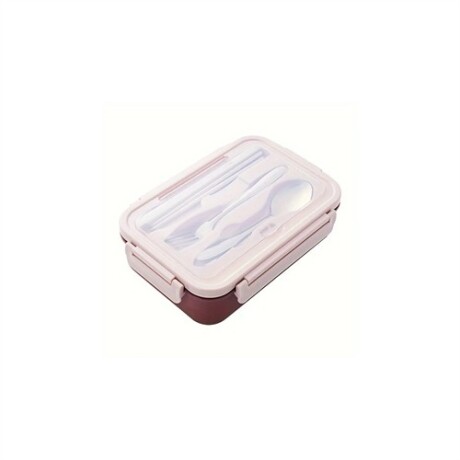 Vianda lunchera con cubiertos Marron