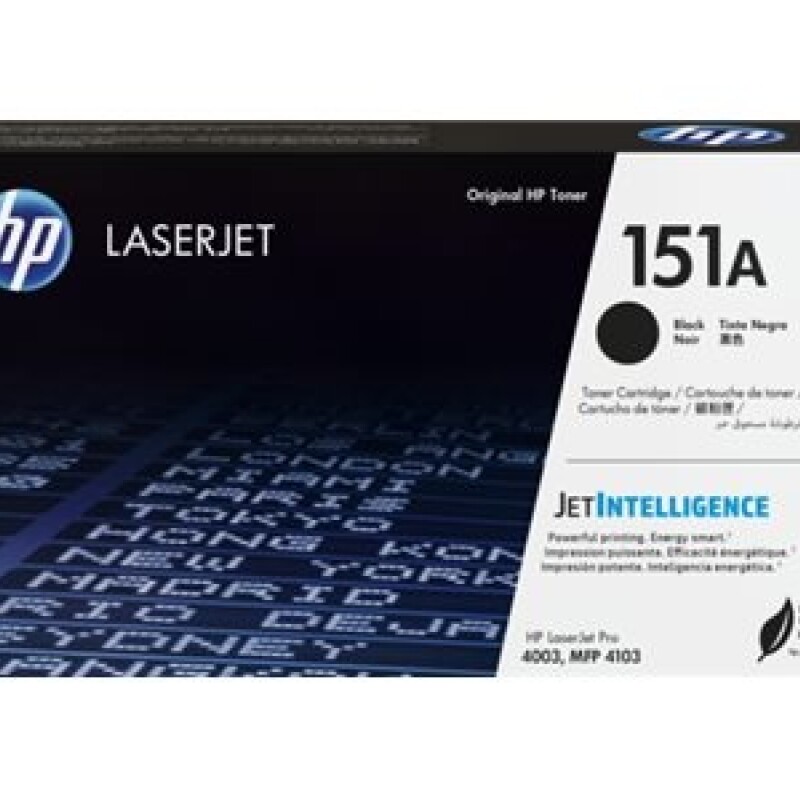 HP 151A - Negro - original - LaserJet - cartucho de tóner (W1510A) - para LaserJet Pro 4003dn, 4003dw, MFP 4103fdw HP 151A - Negro - original - LaserJet - cartucho de tóner (W1510A) - para LaserJet Pro 4003dn, 4003dw, MFP 4103fdw
