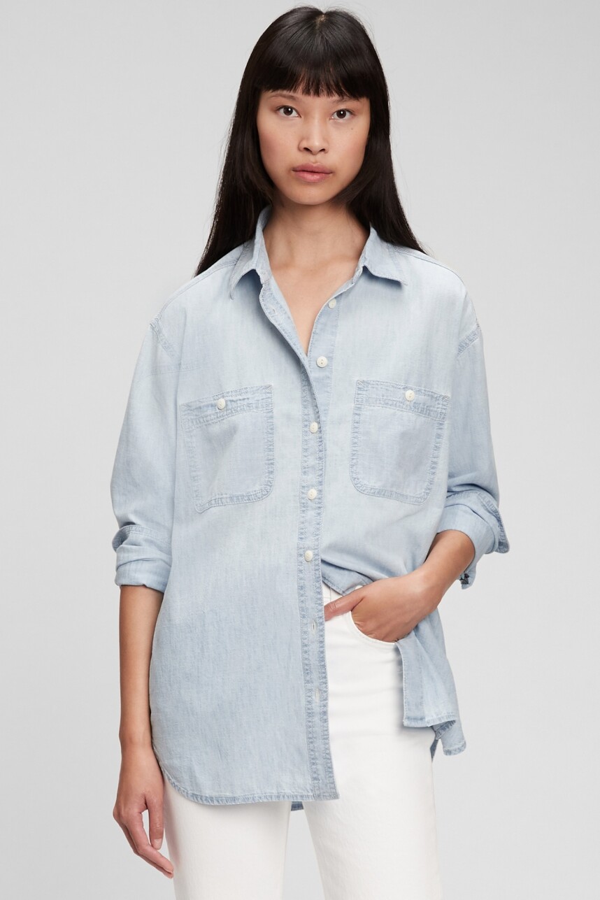 Camisa De Jean Big Mujer Light Indigo 6