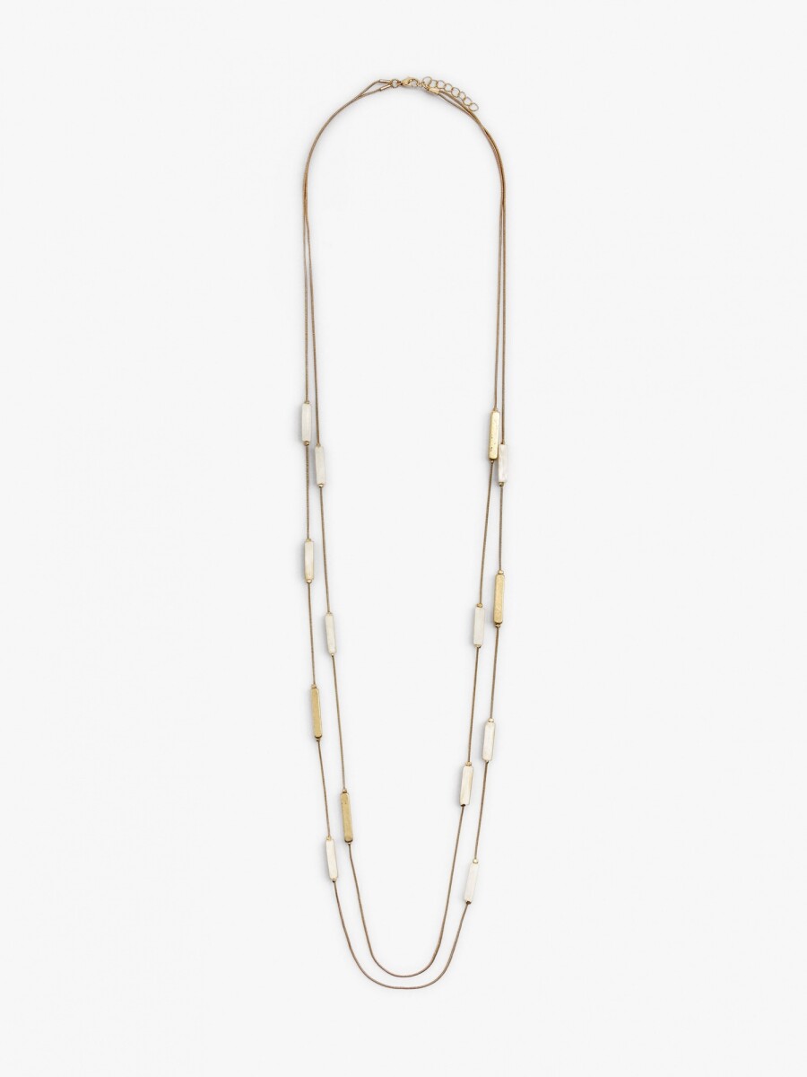Collar Largo Doble Con Barras beige