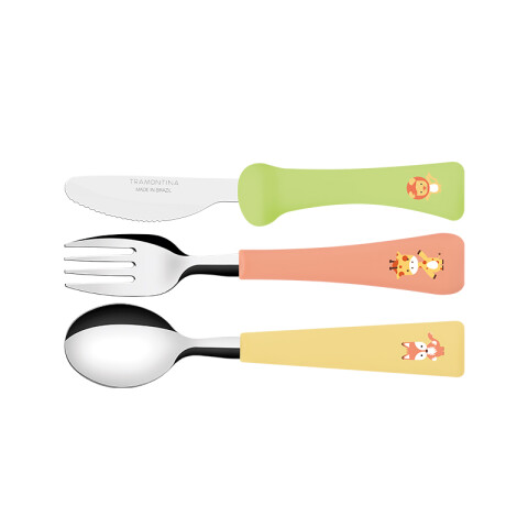 Juego de cubiertos infantil BABY FRIENDS, 3 piezas -TRAMONTINA TR5173