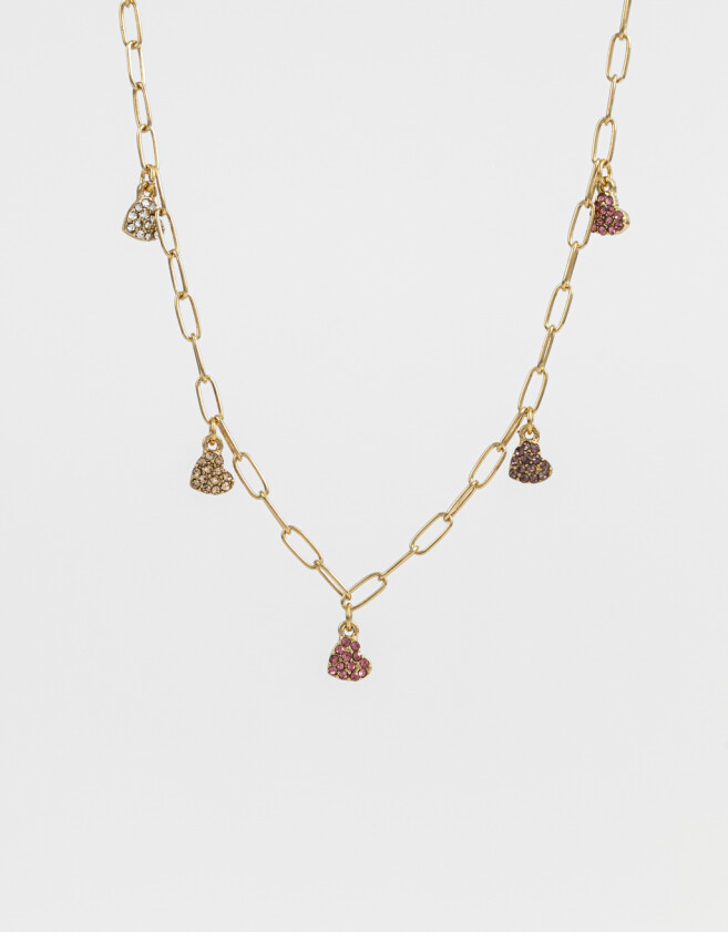Collares Cortos Con strass Collar Corto Con Dijes De Strass - Dorado
