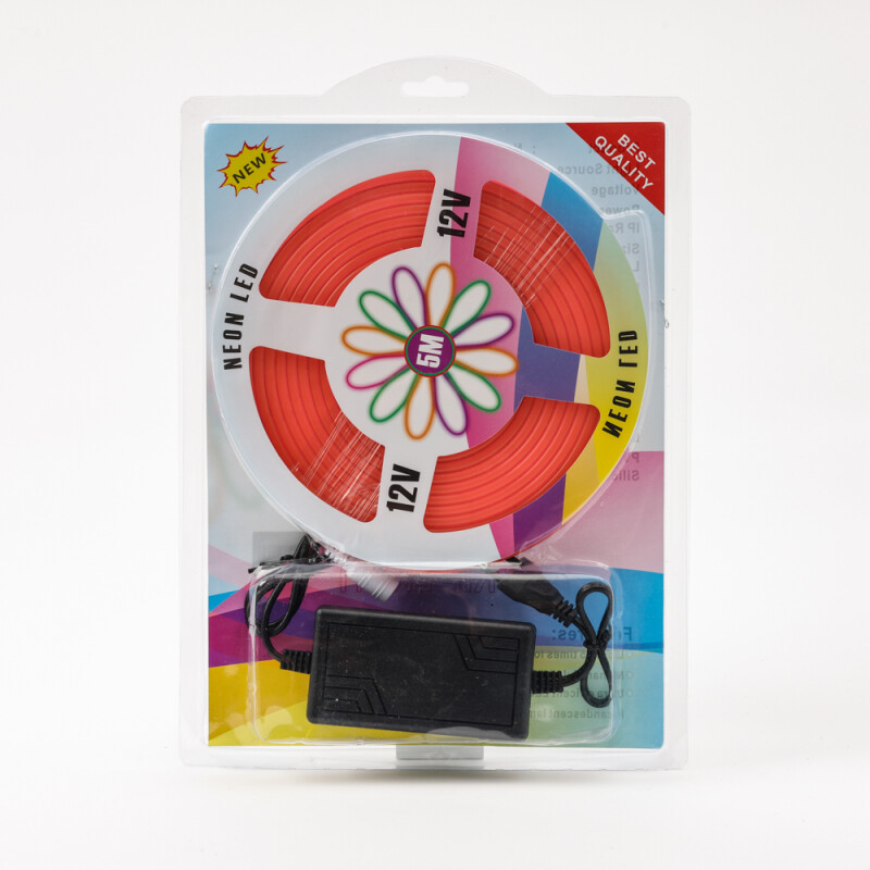 Kit completo Cinta Tira led neon flexible 5 metros Rosa Kit completo Cinta Tira led neon flexible 5 metros Rosa