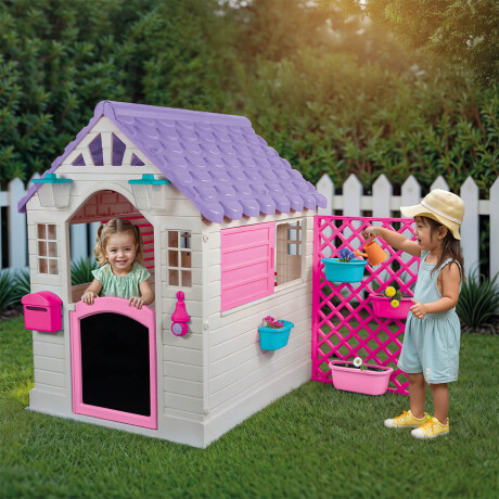 Casita Para Niños Europea C/Cerco 107x140x127 Rosa