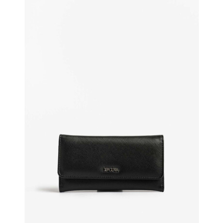 Billetera Fichero Con Solapa Negro