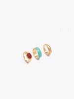 Set De Anillos Con Esmalte multicolor