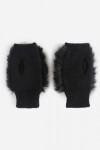 Guantes mitón simil piel negro