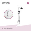 Barra columna de ducha redonda inoxidable para renovaciones de baño modernas Barra columna de ducha redonda inoxidable para renovaciones de baño modernas