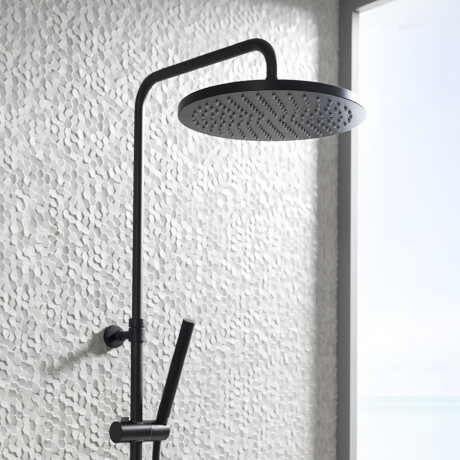 ROSETA REDONDA 20CM NEGRO MATE PARA BAÑO NEGRO