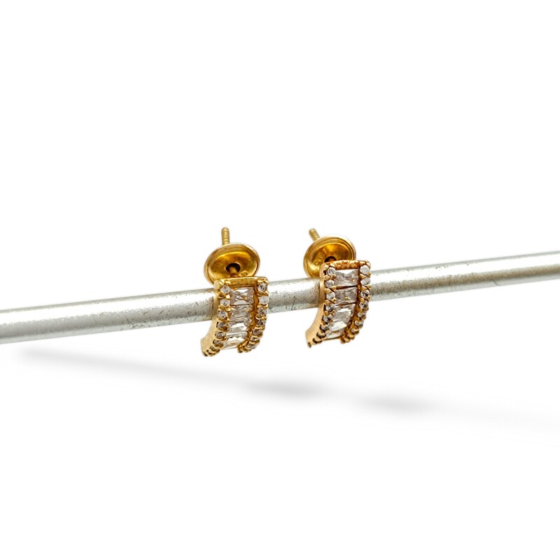 Caravanas Princesa Zirconia y oro - Oro bajo - Zirconia - CA8133 conpiedra