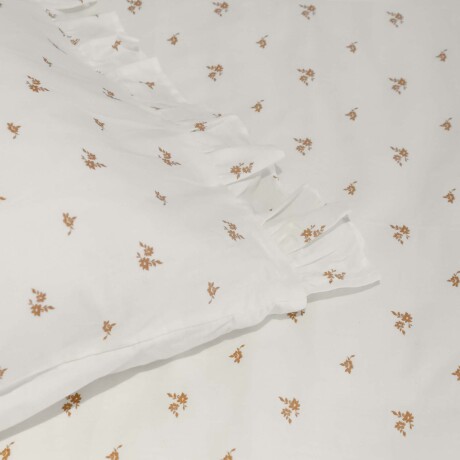 JGO SÁBANAS ALGODON NATURAL-BEIGE FLOR