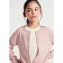 CARDIGAN FEM ROSA/GRAFITO