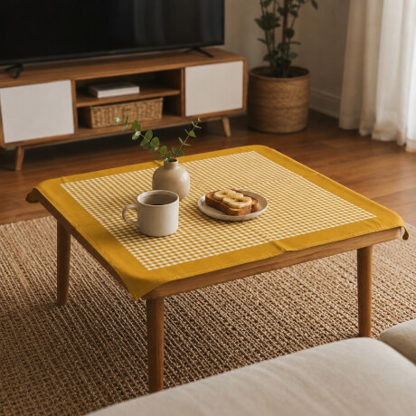 Mantel Karsten Cuadrado 78x78cm Cuadro Amarillo