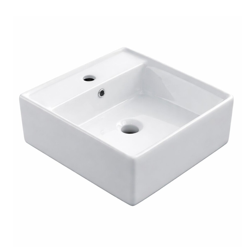 Bacha de apoyo cuadrada 41 cm c/mesa Blanca Brillo DMC Bacha De Apoyo Cuadrada 41 Cm C/mesa Blanca Brillo Dmc