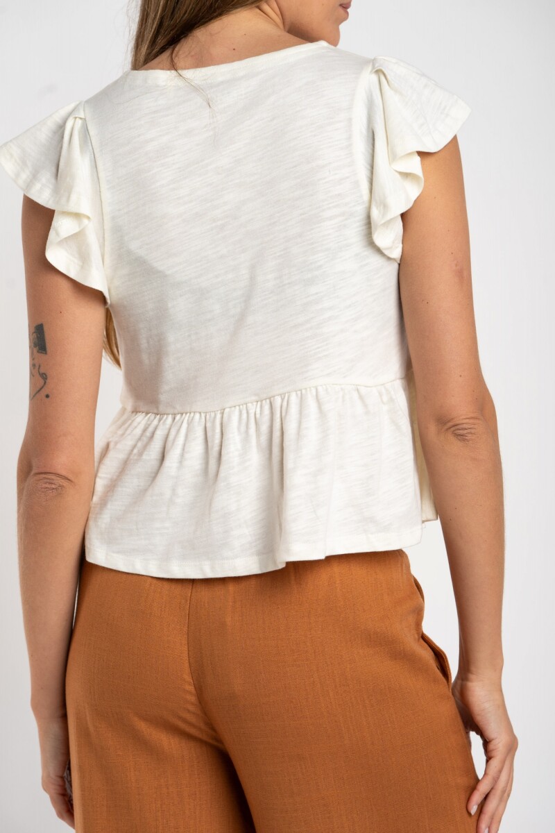 Remera Algodón Calados Nácar