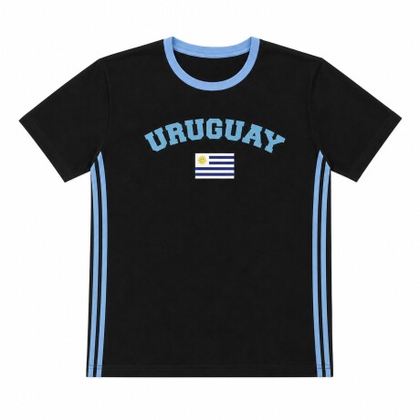 CAMISETA DE DAMA BANDERA UY NEGRO TALLE L NEGRO
