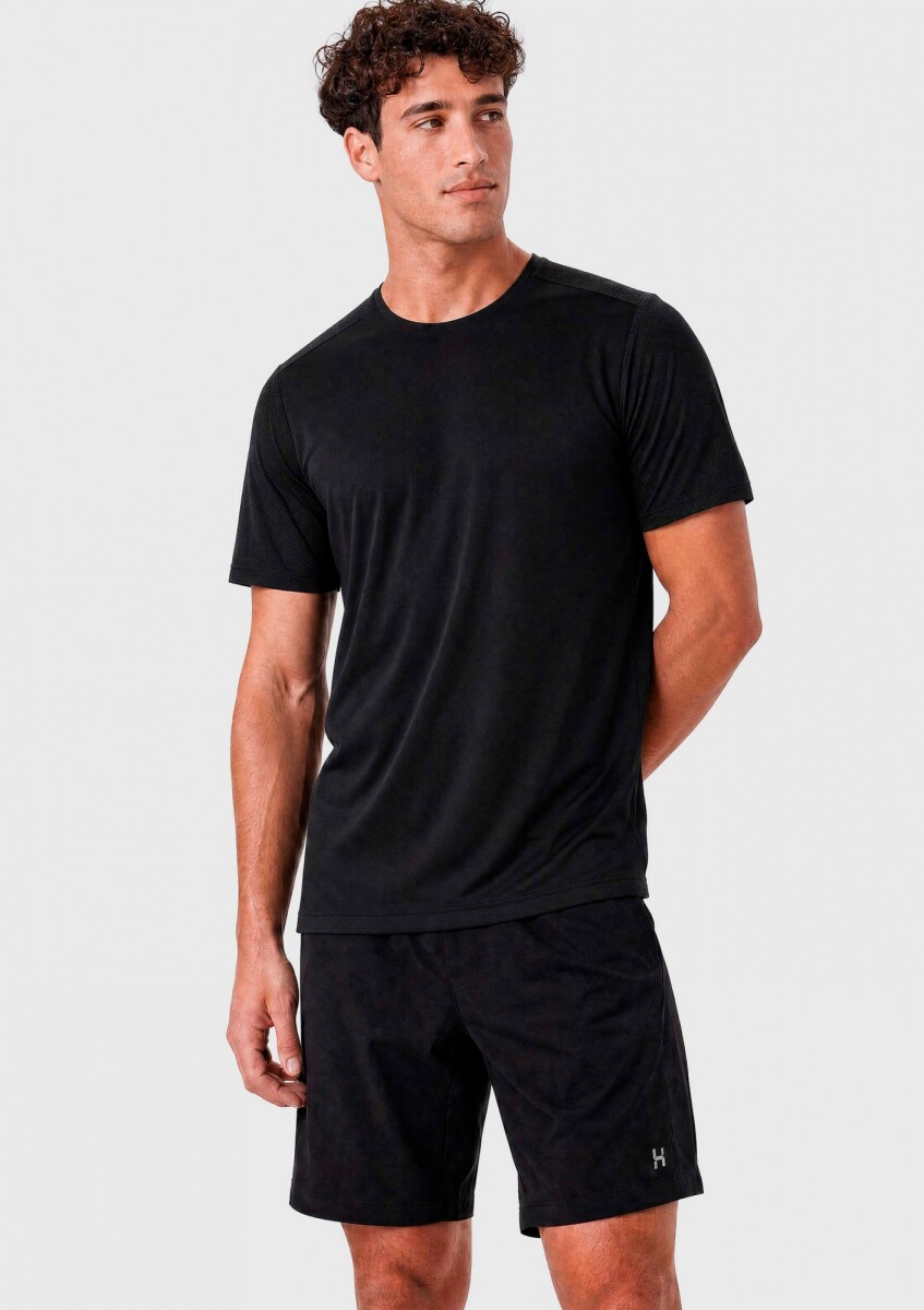 CAMISETA DEPORTIVA TEXTURIZADA - NEGRO 