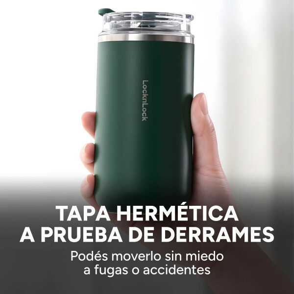Vaso Termico Acero Inoxidable Hermetico Tapa Aislante 350ml Color Verde