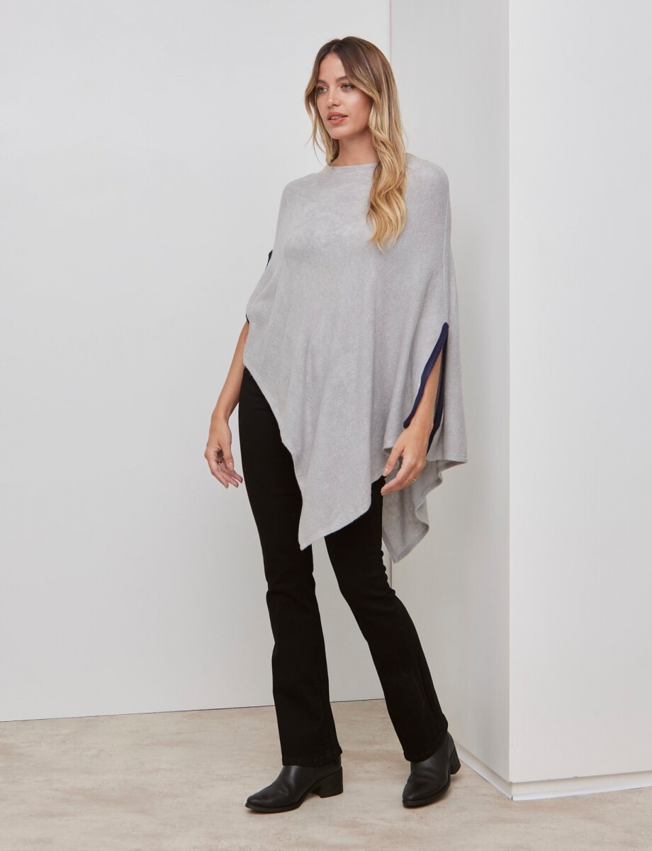 Poncho Ribete - Gris 