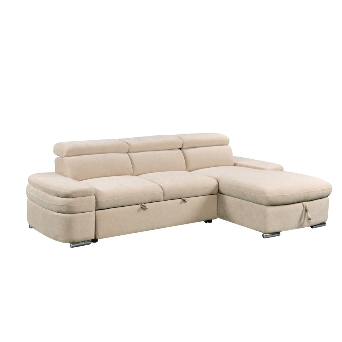 Rinconera Nikos - Tela Microfibra - Chaise derecho - City 102 (Beige) 
