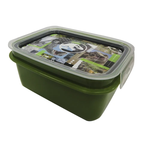 Pote Plástico Jurassic World Con Traba y División 850 ml U