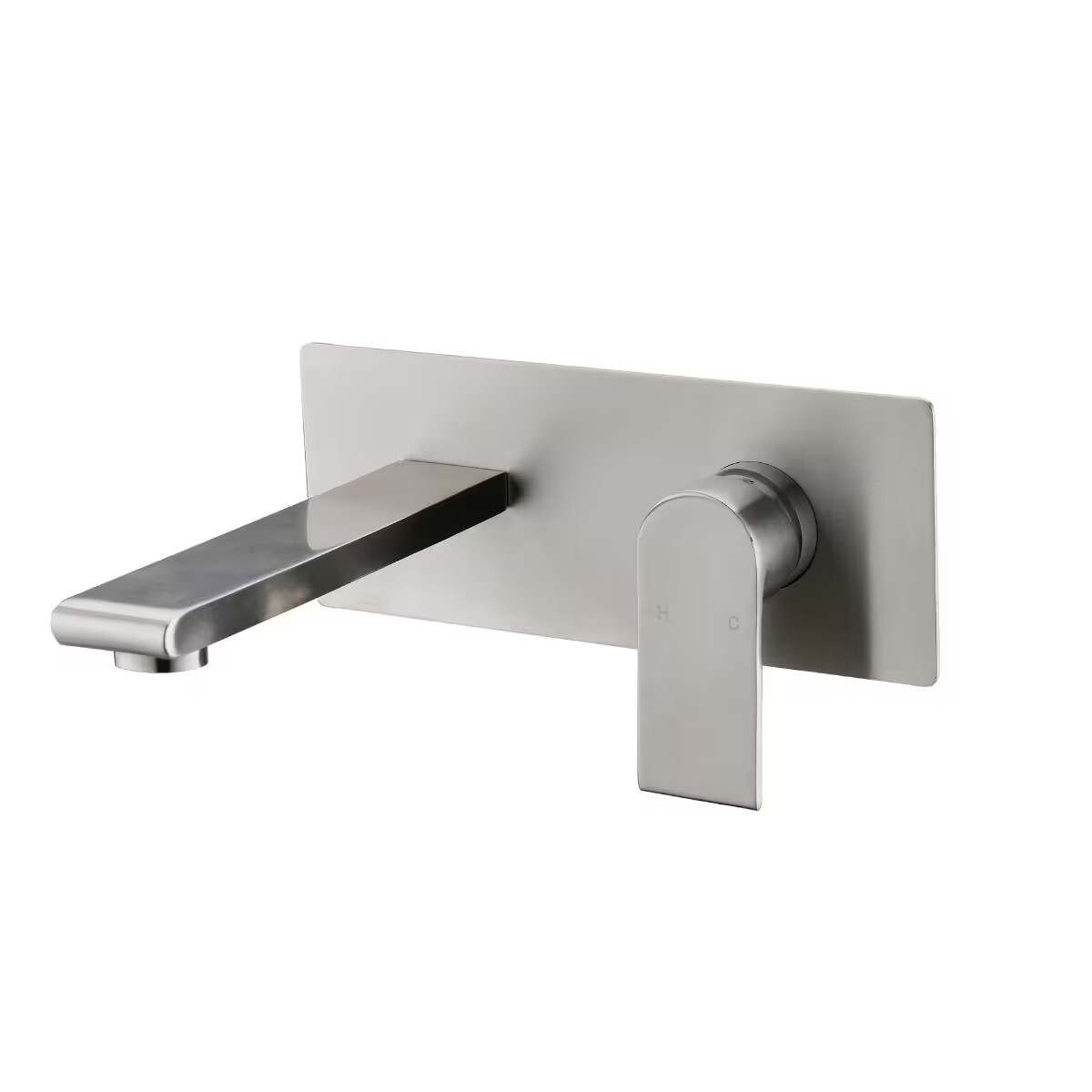 Grifería De Lavatorio Monocomando De Pared Loft Gris Satinado 