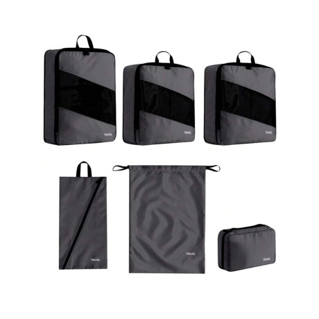 Set De 6 Organizadores De Ropa Para Viaje Negro