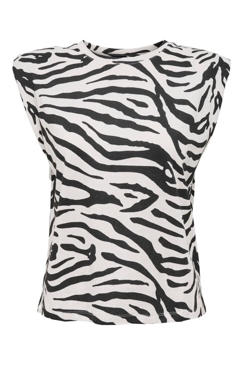 Camiseta Bibi Con Homberas Estampa Zebra Cloud Dancer