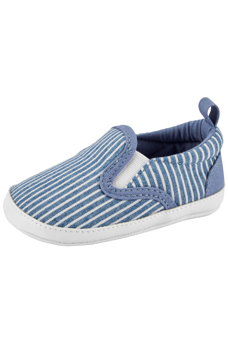 Zapatillas jean, diseño a rayas Sin color