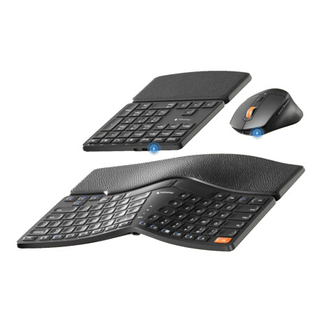 Combo Mouse y Teclado Español Ergonómico Inalámbrico 3EN1 Protoarc EKM04 001
