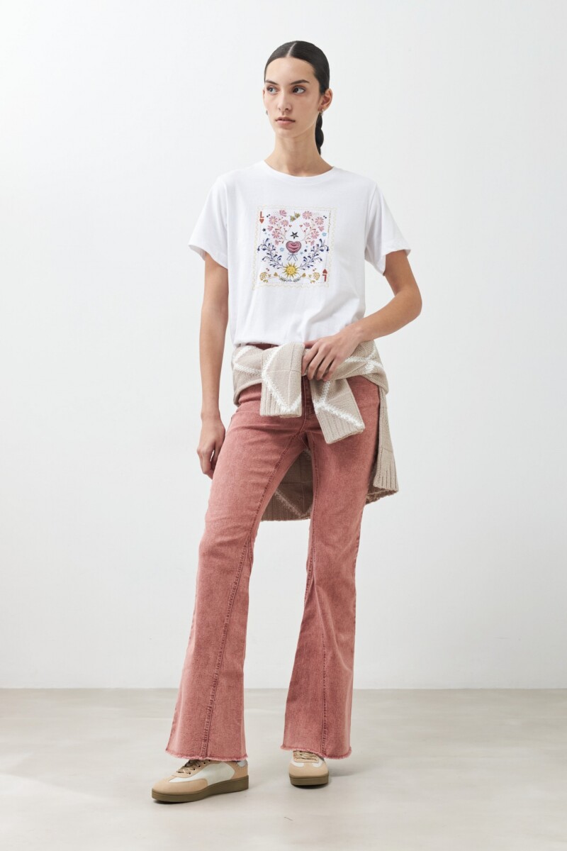 Remera estampada manga corta blanco