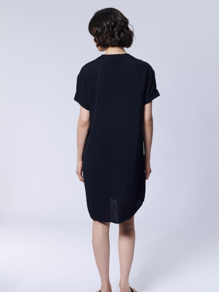Vestido corto camisero Negro